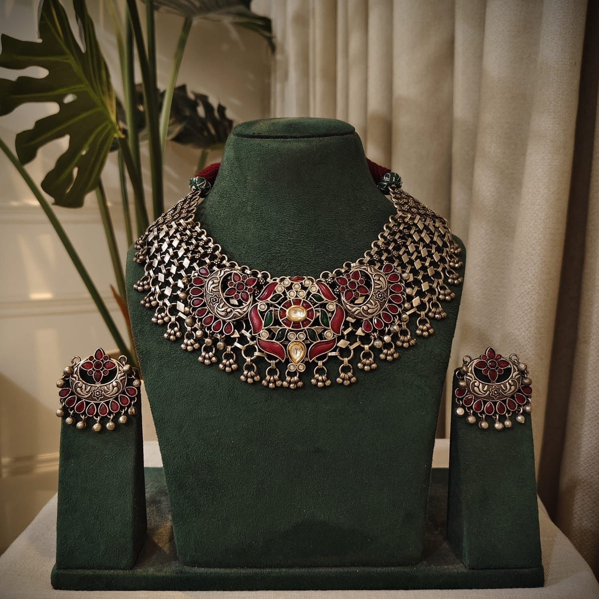 Tribal Tales Ruby Kemp Oxidized Necklace Set