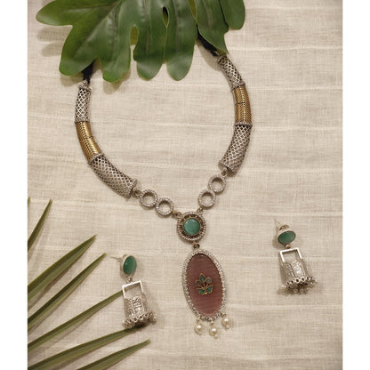 Tribal Tales Dual Tone Jaali Hasli with Stone Work