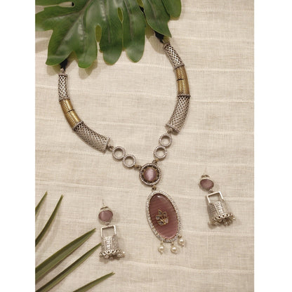 Tribal Tales Dual Tone Jaali Hasli with Stone Work