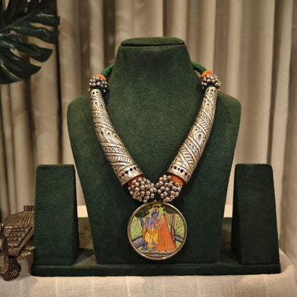 Tribal Tales Hand Painted Pendant Hasli Necklace