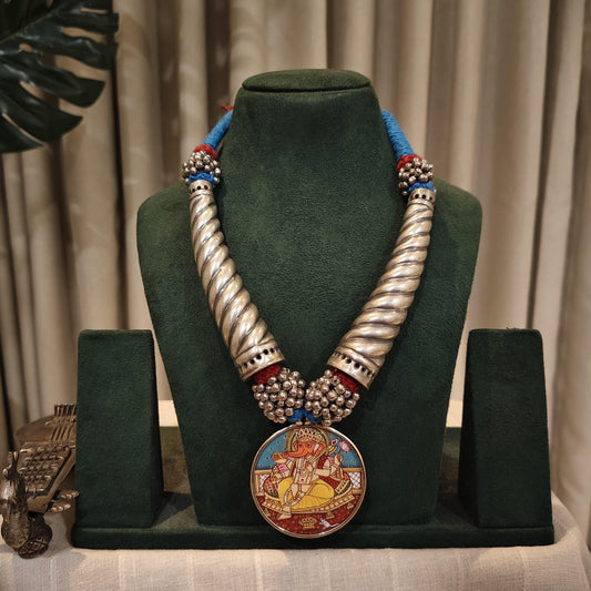 Tribal Tales Hand Painted Pendant Hasli Necklace