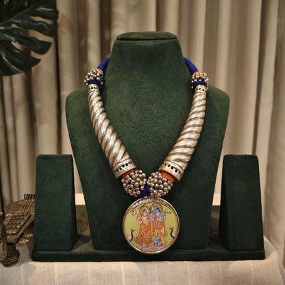 Tribal Tales Hand Painted Pendant Hasli Necklace