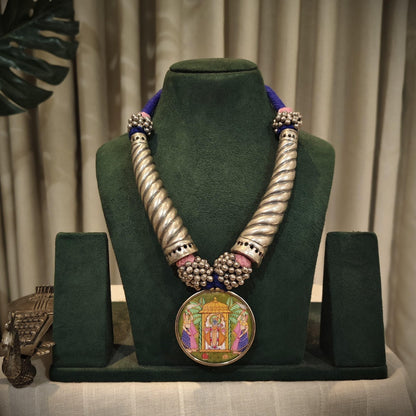 Tribal Tales Hand Painted Pendant Hasli Necklace