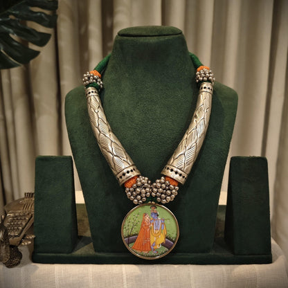 Tribal Tales Hand Painted Pendant Hasli Necklace