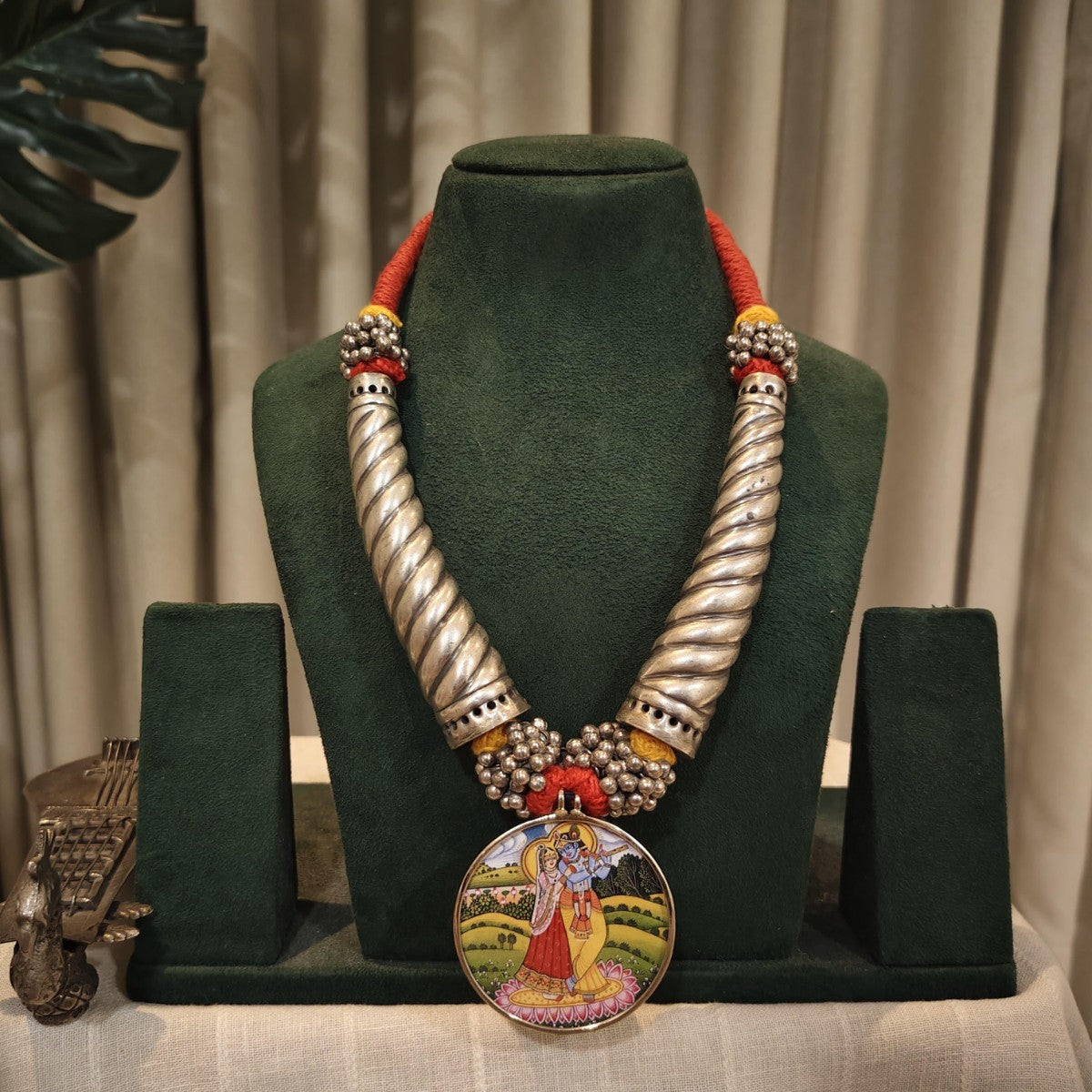 Tribal Tales Hand Painted Pendant Hasli Necklace