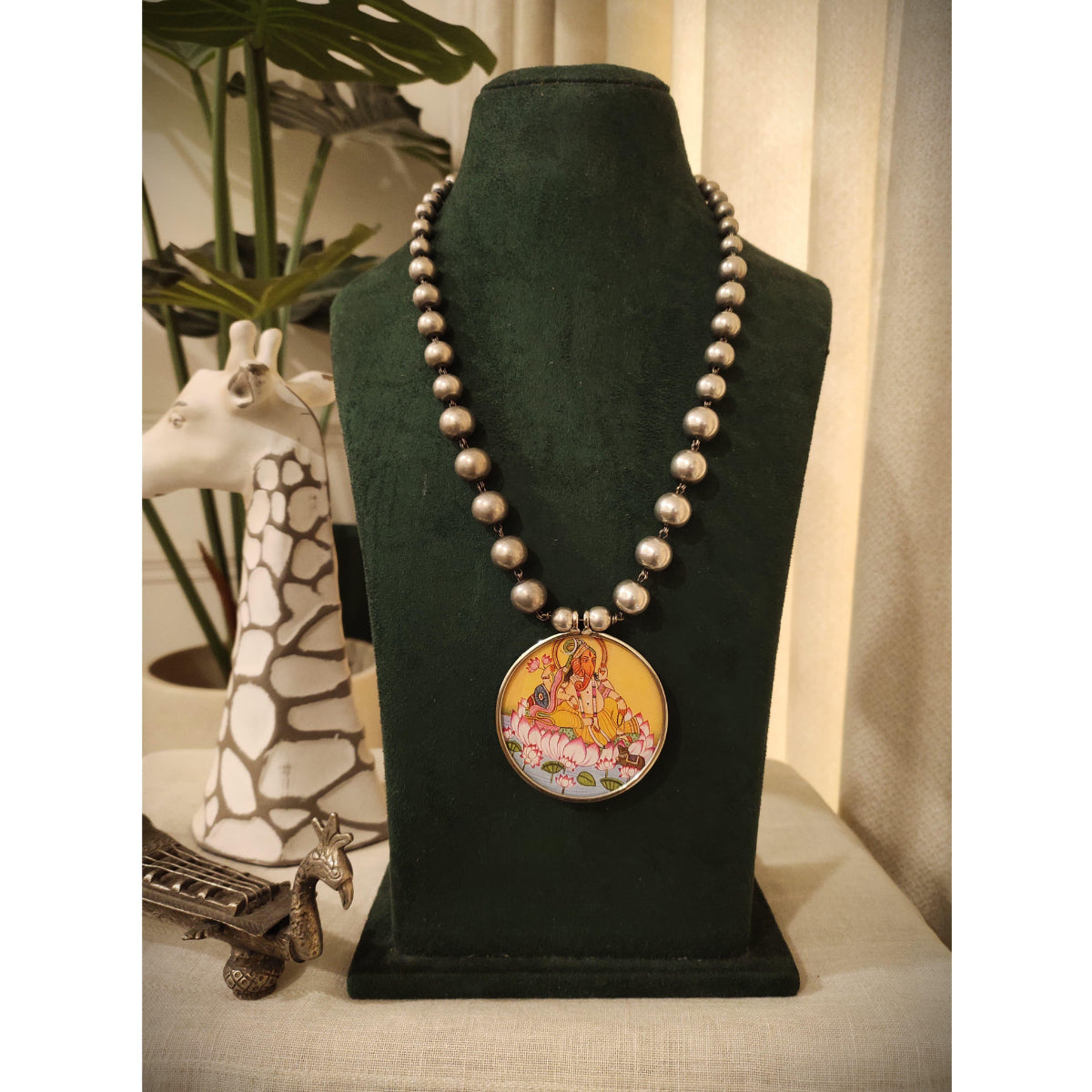 Tribal Tales Hand Painted Beaded Mala Necklace