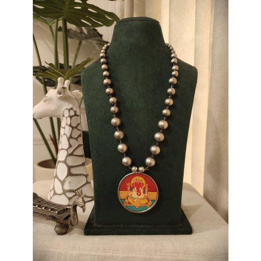 Tribal Tales Hand Painted Beaded Mala Necklace