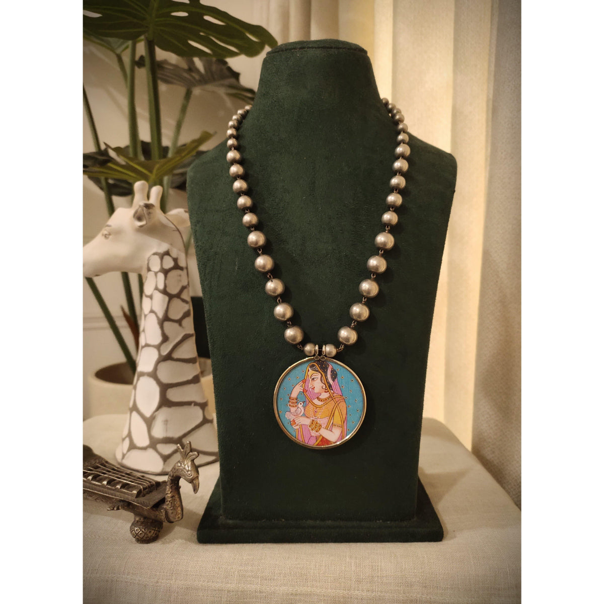 Tribal Tales Hand Painted Beaded Mala Necklace
