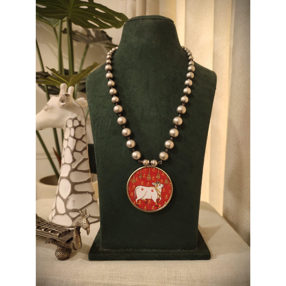 Tribal Tales Hand Painted Beaded Mala Necklace