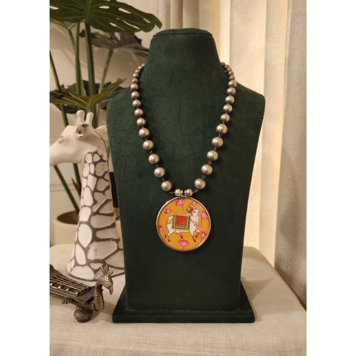 Tribal Tales Hand Painted Beaded Mala Necklace