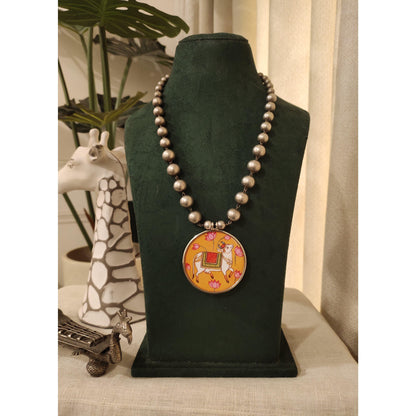 Tribal Tales Hand Painted Beaded Mala Necklace