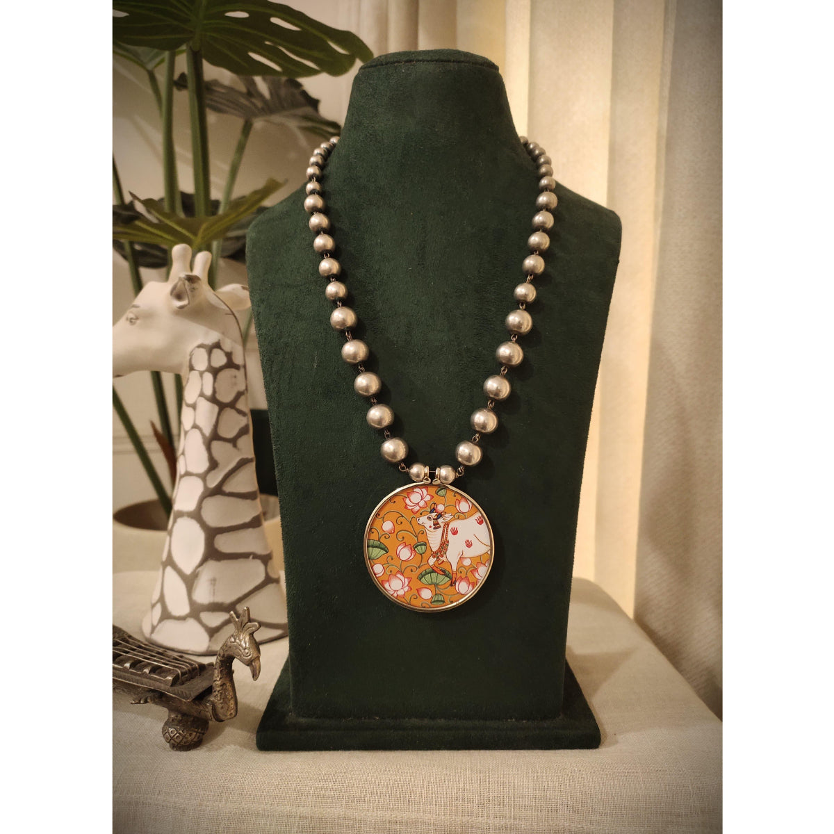 Tribal Tales Hand Painted Beaded Mala Necklace