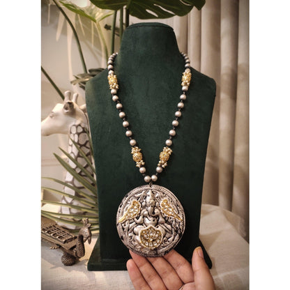 Tribal Tales Oxidized Statement Pendant Necklace Beads Mala
