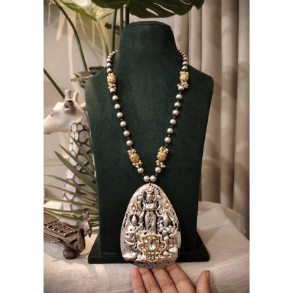 Tribal Tales Oxidized Statement Pendant Necklace Beads Mala