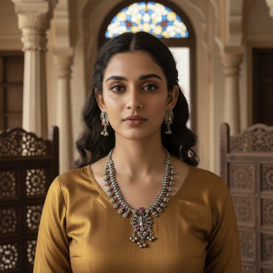 Tribal Tales Kolhapuri Stone Embedded Neckpiece