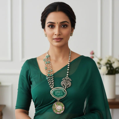 Tribal Tales Multi Color Pichwai Necklace