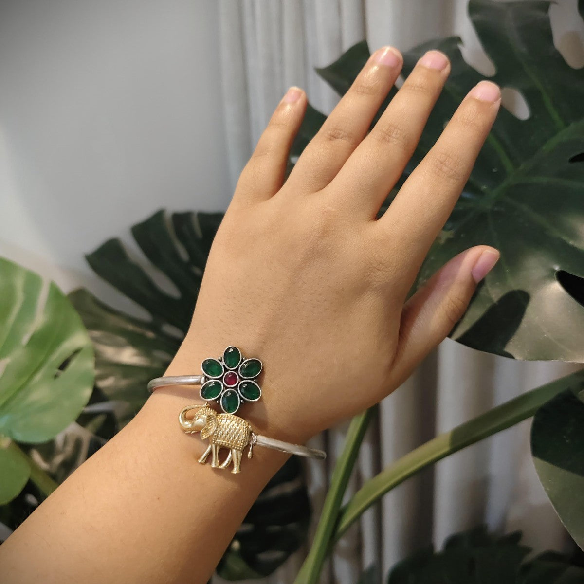 Tribal Tales Animal Motif Stone Embedded Kada