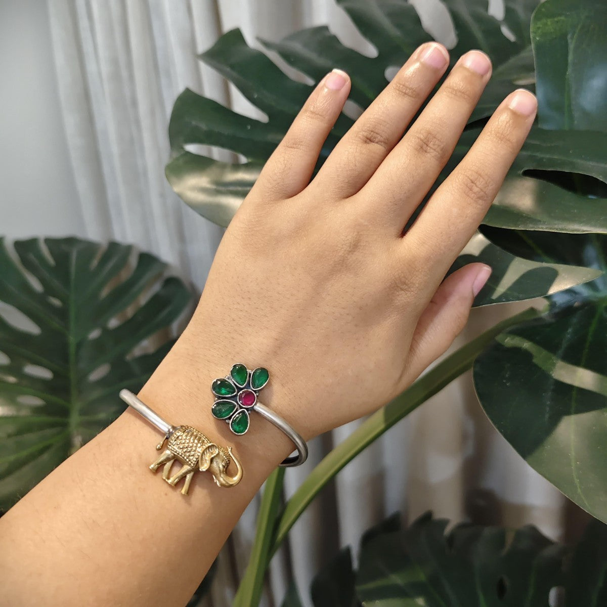 Tribal Tales Animal Motif Stone Embedded Kada