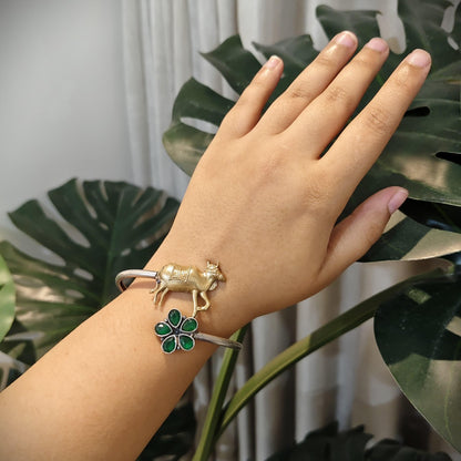 Tribal Tales Animal Motif Stone Embedded Kada
