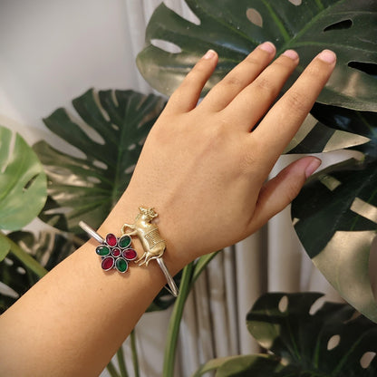 Tribal Tales Animal Motif Stone Embedded Kada