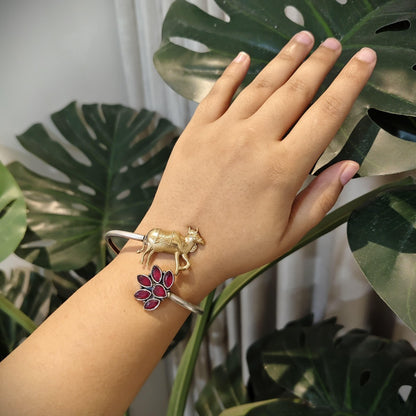 Tribal Tales Animal Motif Stone Embedded Kada