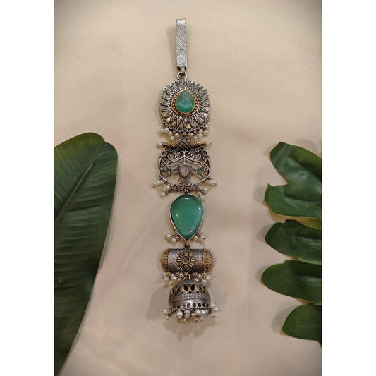 Tribal Tales Stone Embedded Long Dual Tone Chaabi Guchha