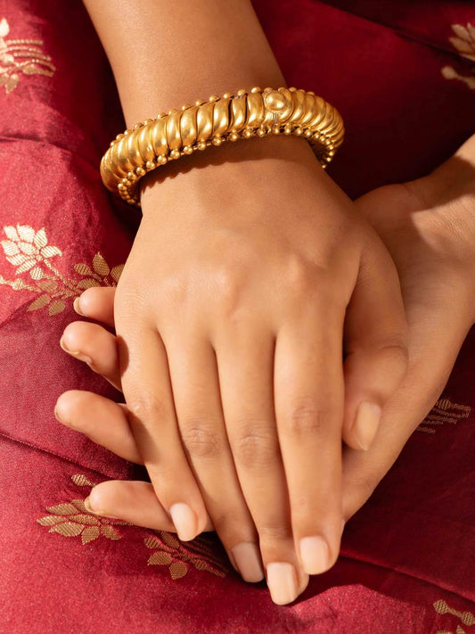 Anokhi Heritage Heirloom Silver Sutlada Bangle in Gold Plating