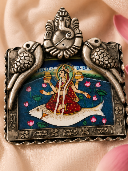 Hastakala Maa Ganga Silver Pendant