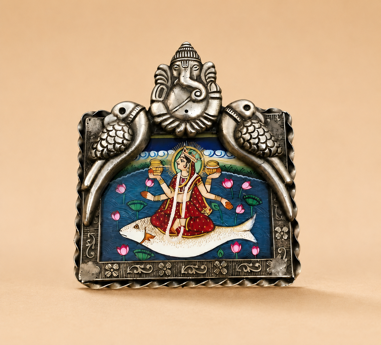 Hastakala Maa Ganga Silver Pendant