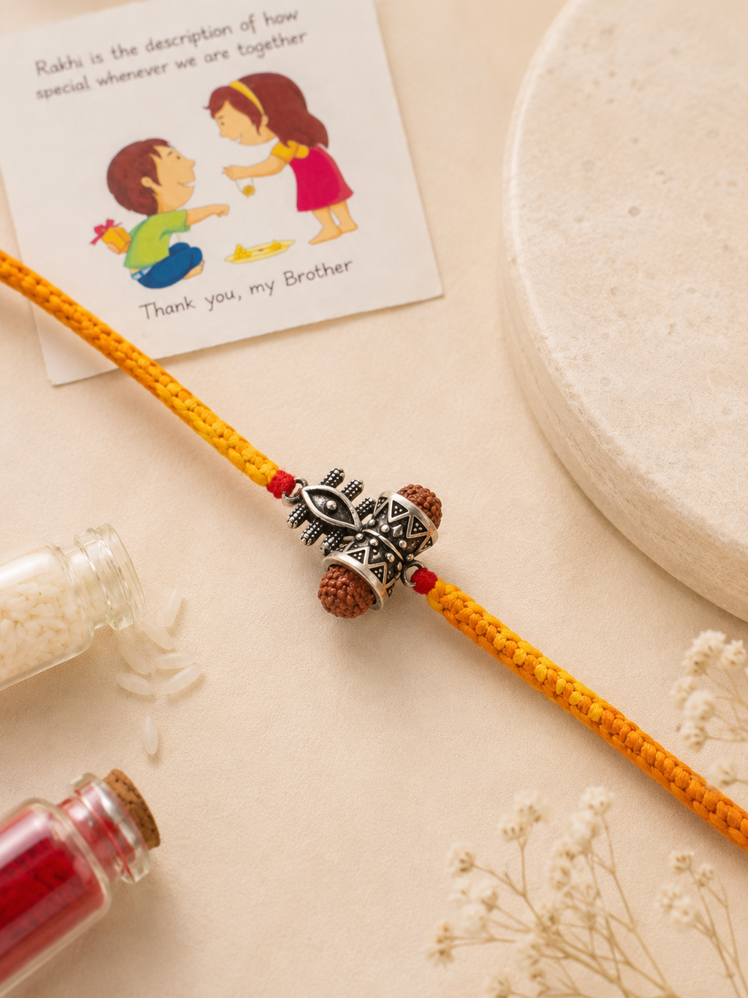 925 Silver Rakhi| Silver Rudra Veer Rakhi