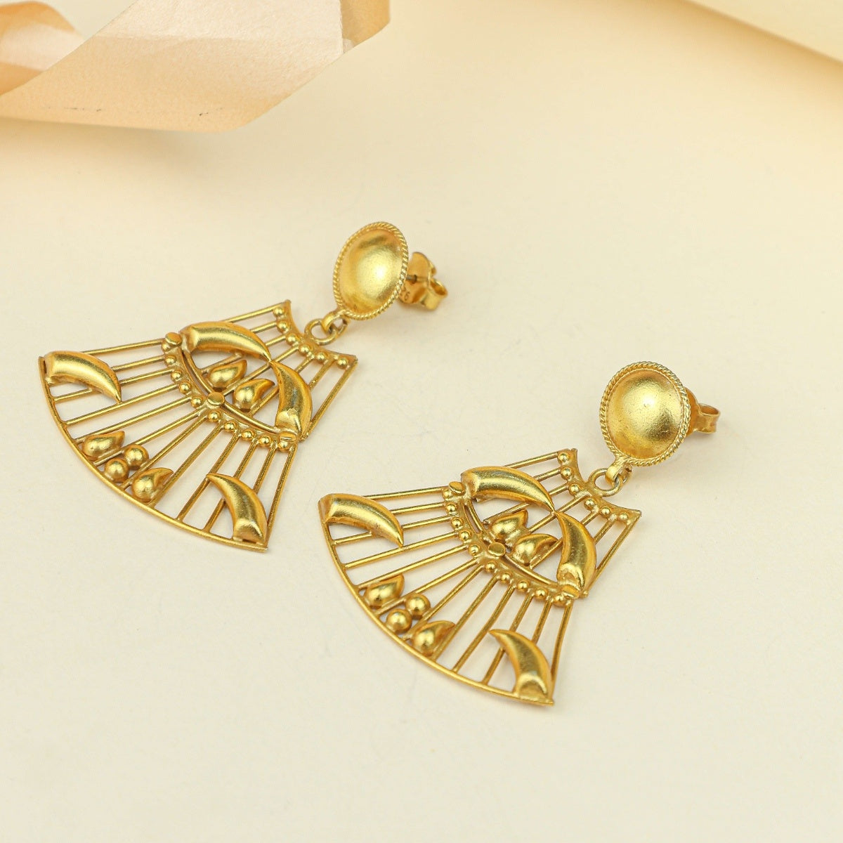 Anokhi Arka Silver Earrings – Gold Tone