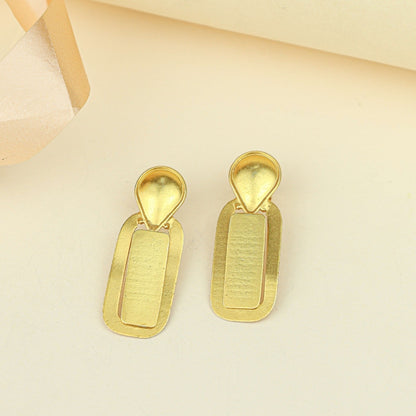 Tridha Teardrop Stud Drop Earrings – Gold Tone