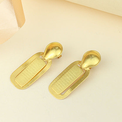 Tridha Teardrop Stud Drop Earrings – Gold Tone