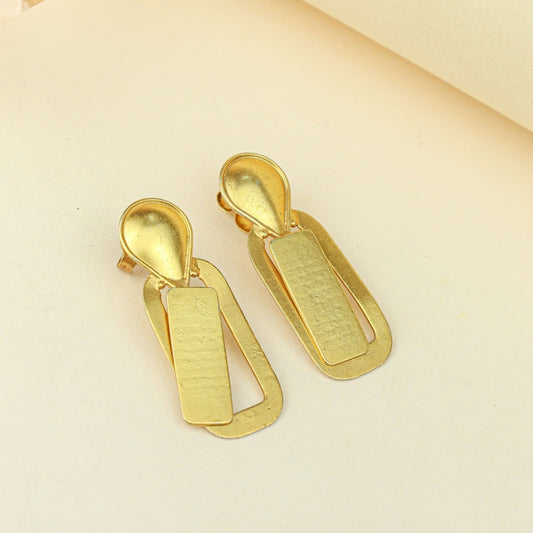 Tridha Teardrop Stud Drop Earrings – Gold Tone