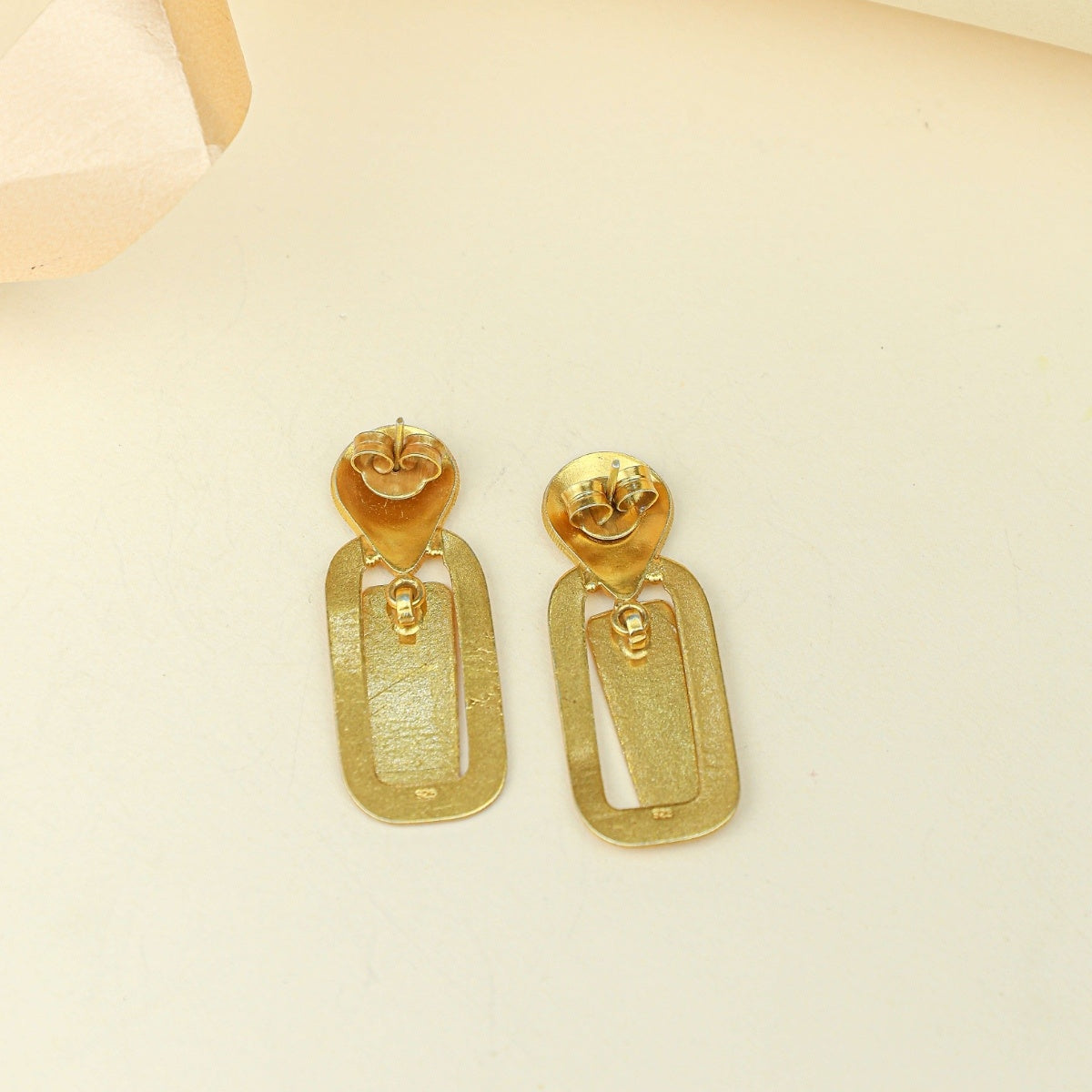 Tridha Teardrop Stud Drop Earrings – Gold Tone