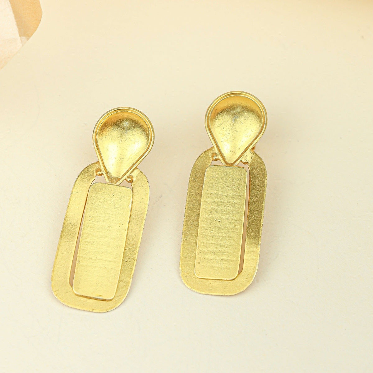 Tridha Teardrop Stud Drop Earrings – Gold Tone
