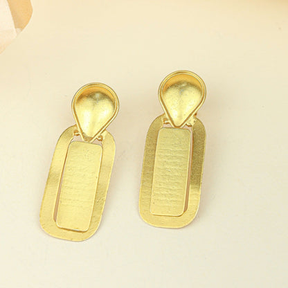 Tridha Teardrop Stud Drop Earrings – Gold Tone