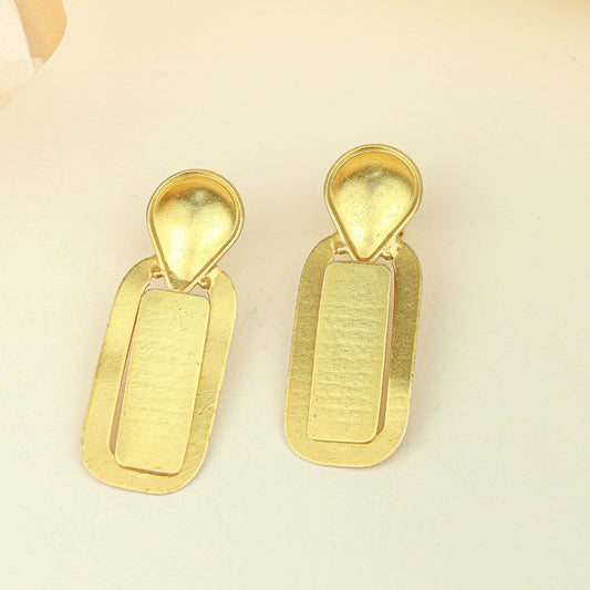 Tridha Teardrop Stud Drop Earrings – Gold Tone