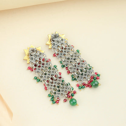 Anokhi Fusion Kundan Lotus Drop Earrings