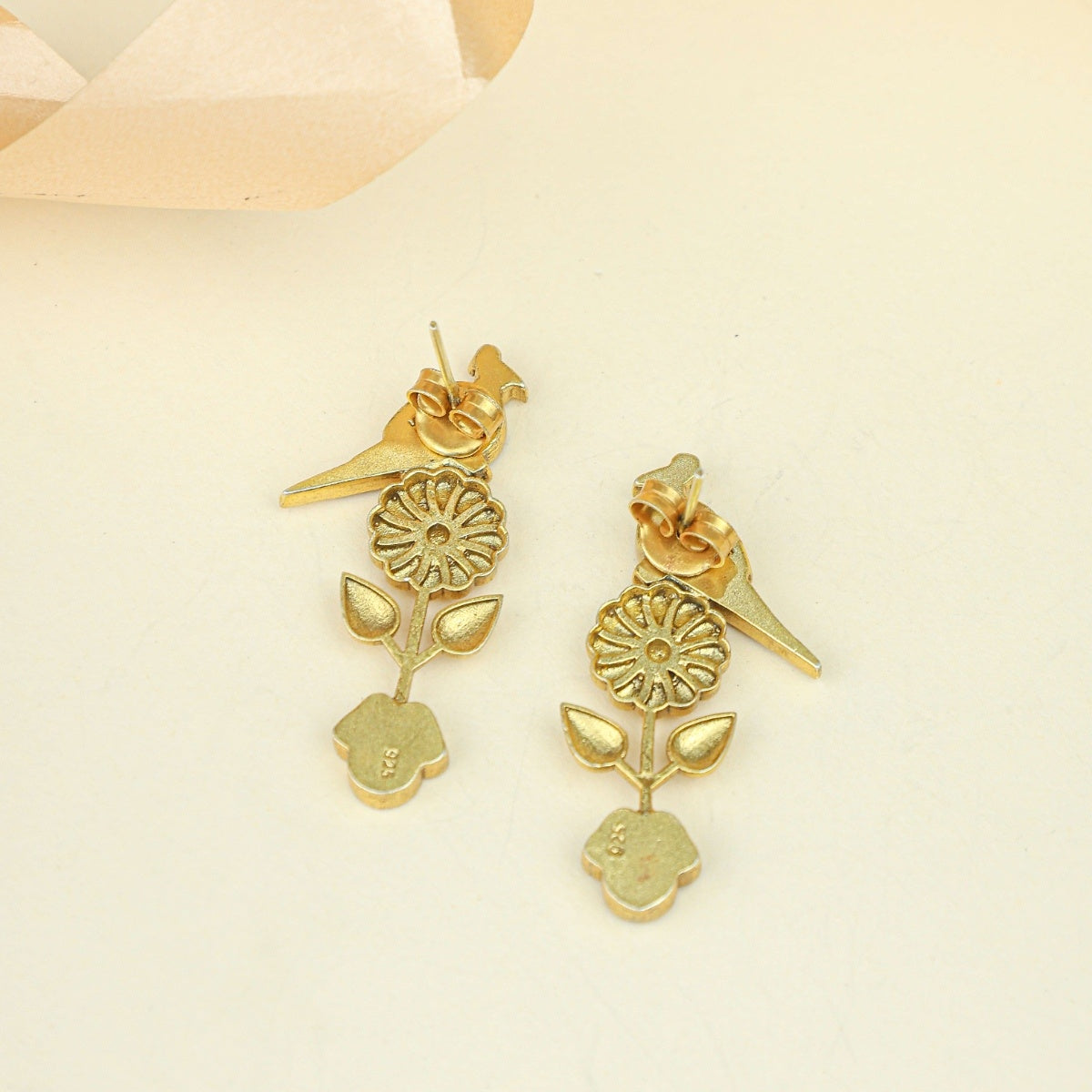 Anokhi Peacock Bagh Earrings – Gold Tone