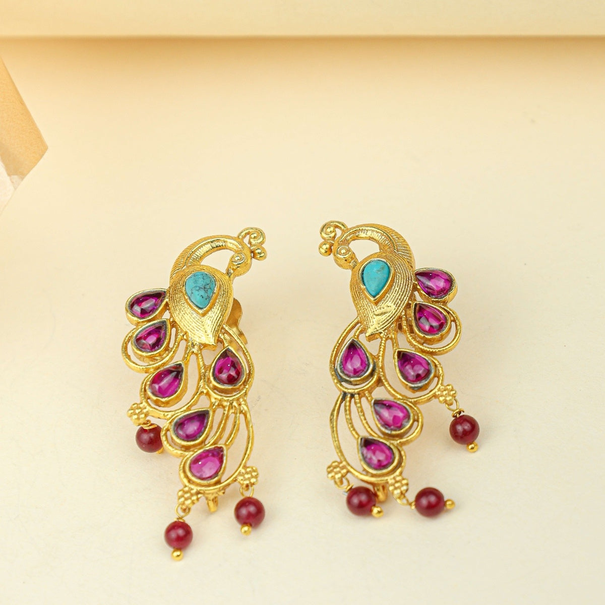 Anokhi Morni Gulabi Earrings – Gold Tone