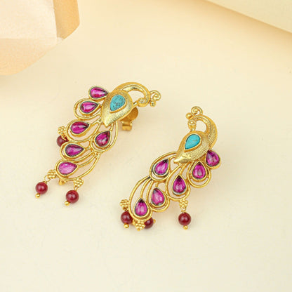 Anokhi Morni Gulabi Earrings – Gold Tone