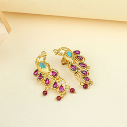 Anokhi Morni Gulabi Earrings – Gold Tone