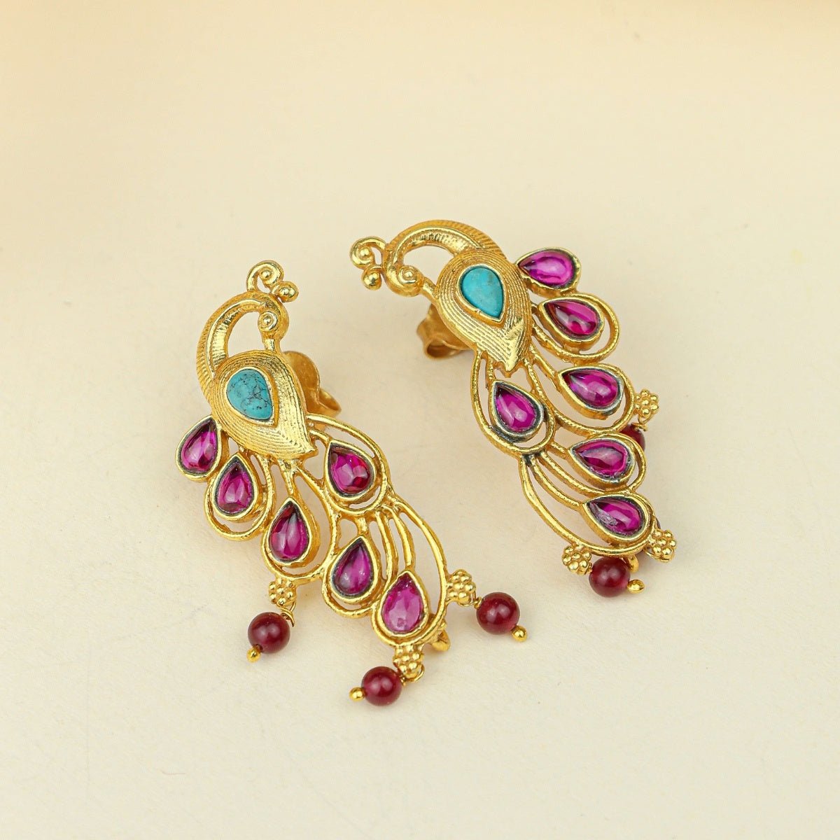 Anokhi Morni Gulabi Earrings – Gold Tone