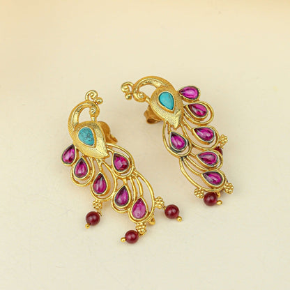 Anokhi Morni Gulabi Earrings – Gold Tone