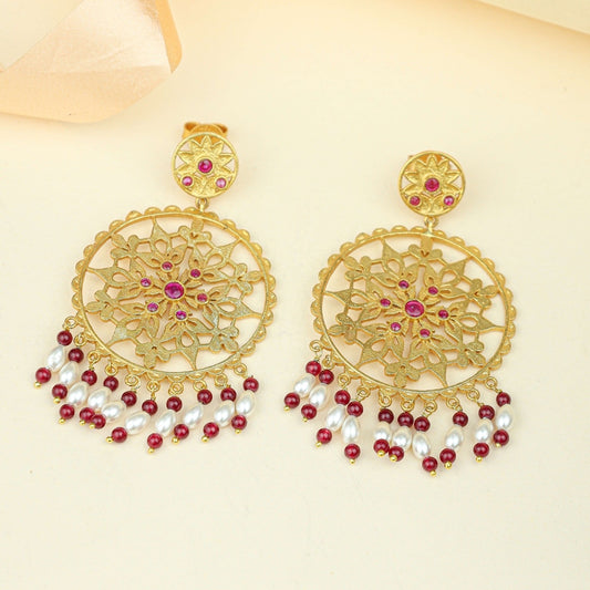 Anokhi Mehrab Pearl Chandbali Earrings – Gold Tone