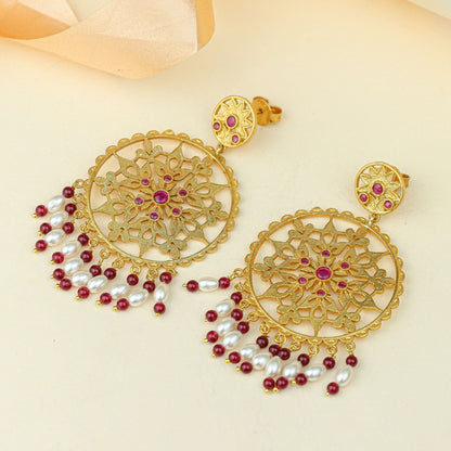 Anokhi Mehrab Pearl Chandbali Earrings – Gold Tone
