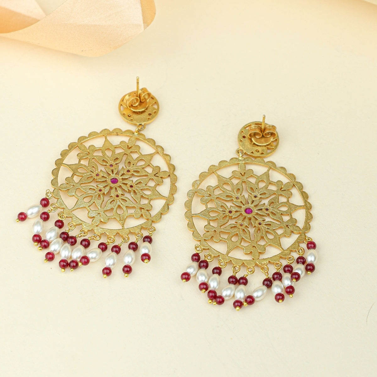 Anokhi Mehrab Pearl Chandbali Earrings – Gold Tone