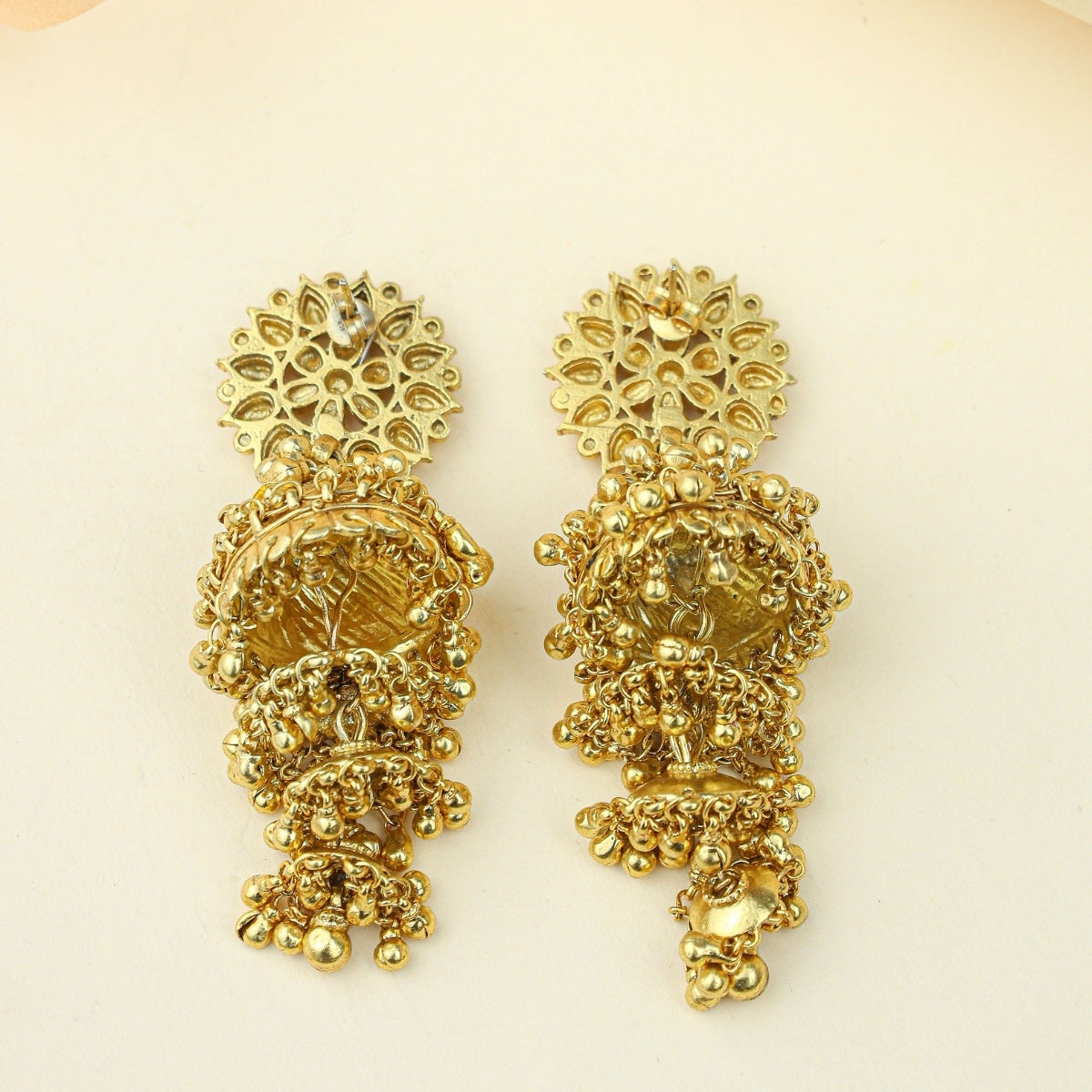 Anokhi Karanphool Jhumka – Gold Plated Earrings