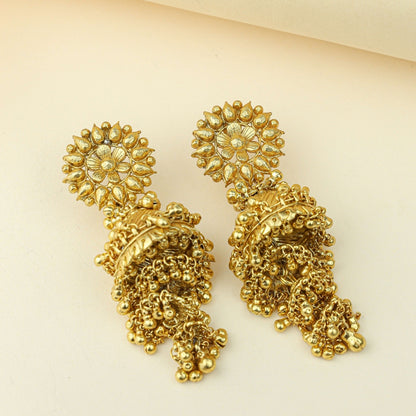 Anokhi Karanphool Jhumka – Gold Plated Earrings